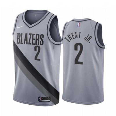 Portland Trail Blazers #2 Gary Trent Jr. Gray Youth NBA Swingman 2020-21 Earned Edition Jersey